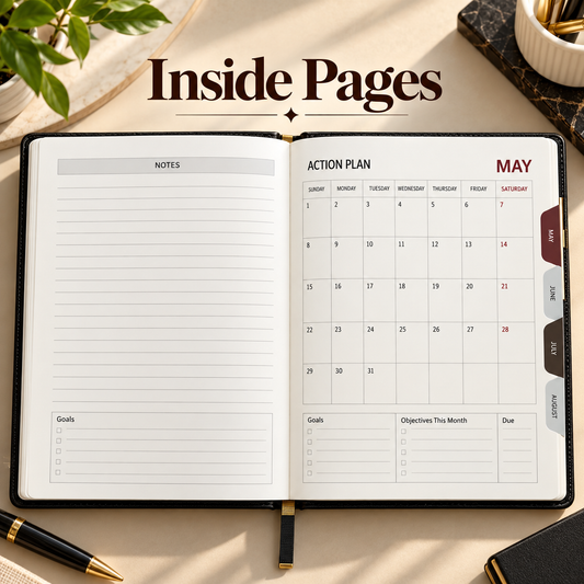 2027 Premium Black Executive Diary – 9 × 7.25 Inch, Magnetic Flap Closure & Daily Planner