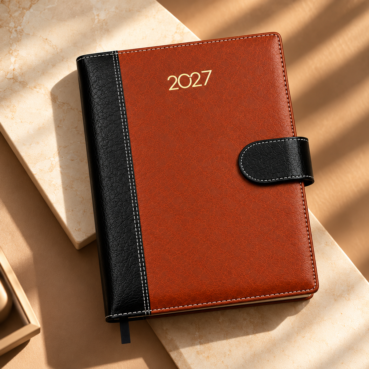 2027 Premium Two-Tone Executive Diary – Daily & Monthly Planner with Magnetic Closure