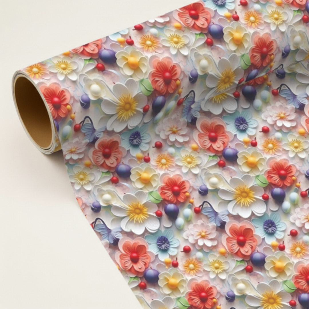 Multicolor Floral (Pack of 20 sheets) | 80 GSM | 19.5 x 27.5 inches