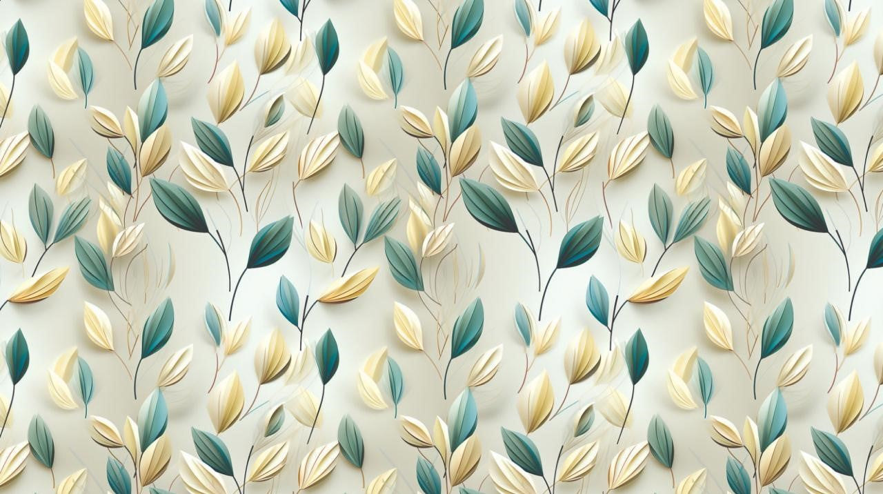 Green White Leaves (Pack of 20 sheets) | 95 GSM | 19.5 x 27.5 inches