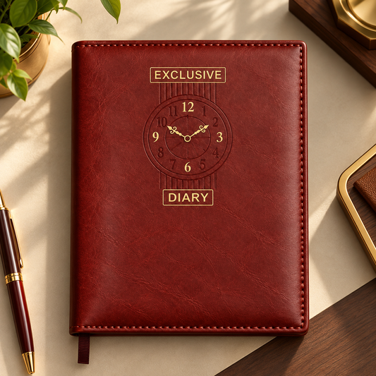 2027 Exclusive Maroon Diary Planner – 9 × 7.25 Inch, Premium Leatherette Cover