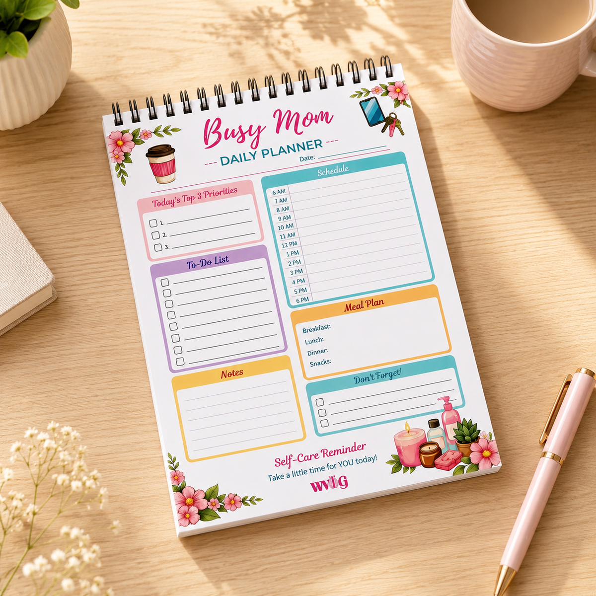 Busy Mom A5 Daily Planner |Organiser for Moms|A5 Planner