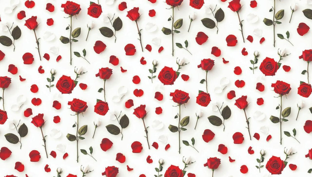 Romantic Red Rose Gift Wrapping Paper(Pack of 20 sheets) | 80 GSM | 19.5 x 27.5 inches